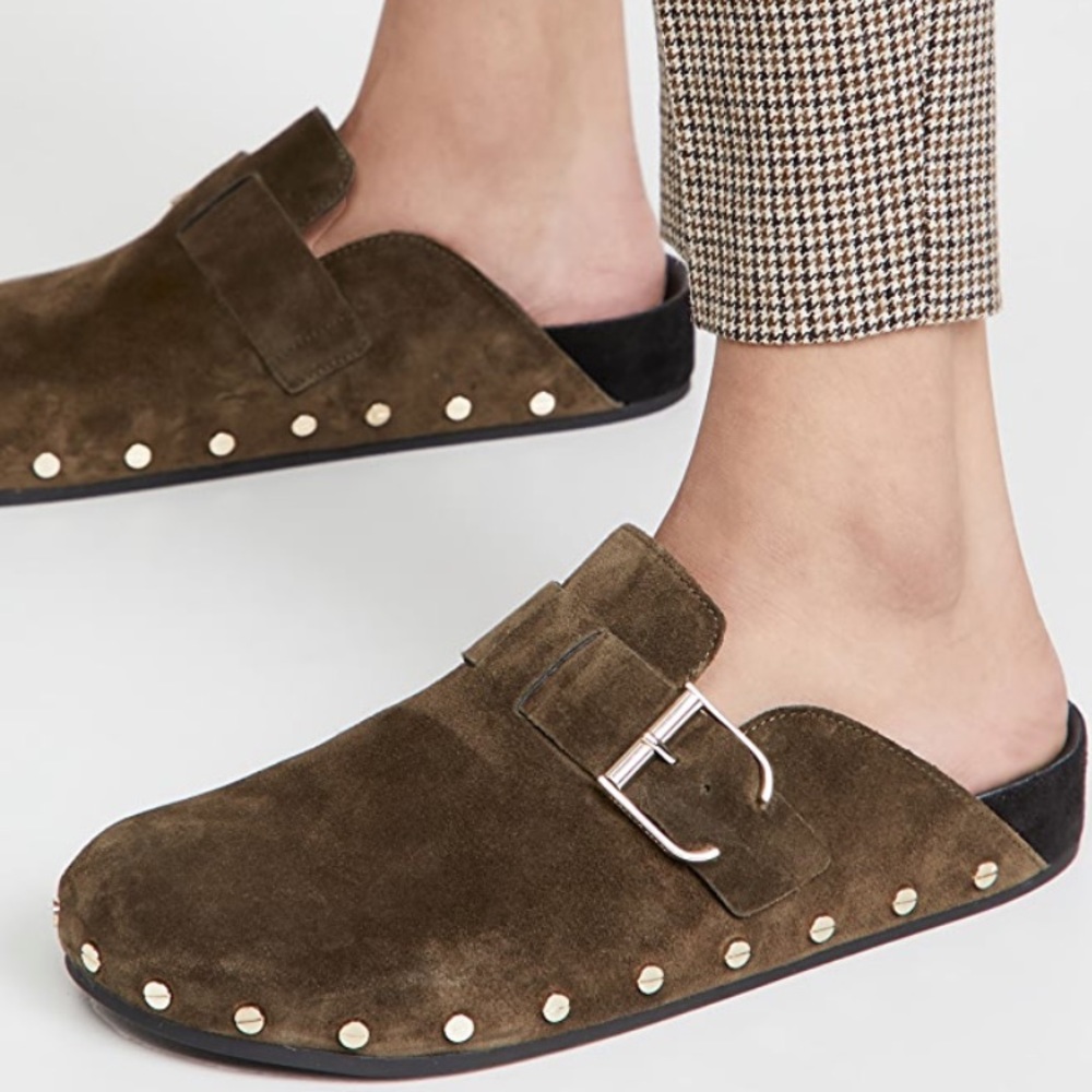 Veronica Beard Fern Slides Clogs in Military